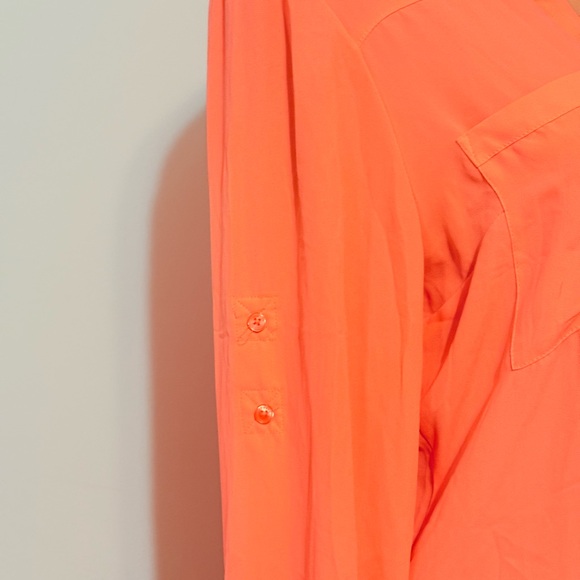 Women's Coral Button-Up Blouse - Picture 3 of 10